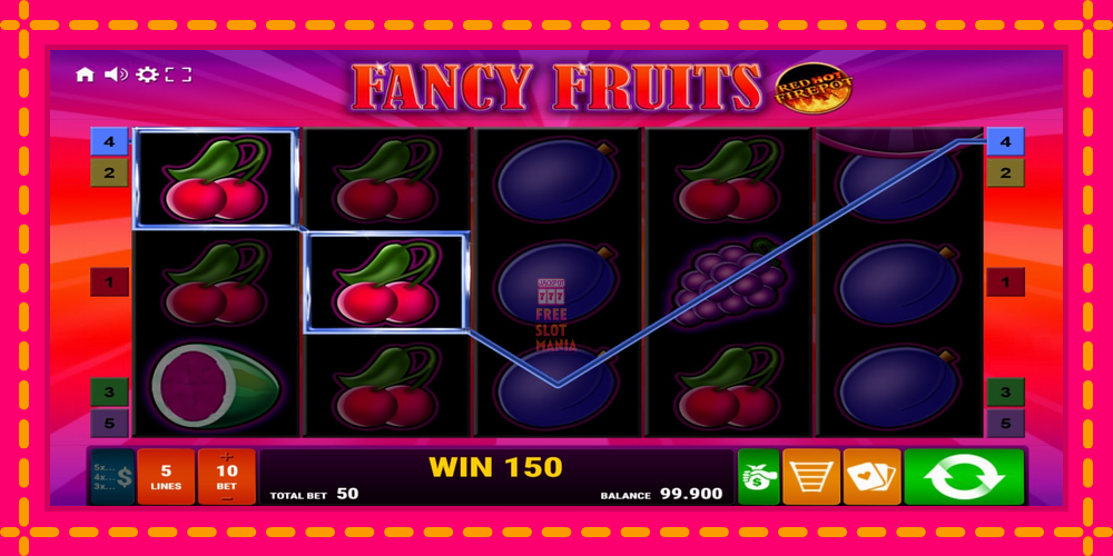 Automat Fancy Fruits Red Hot Firepot z jasną grafiką, zdjęcie 2