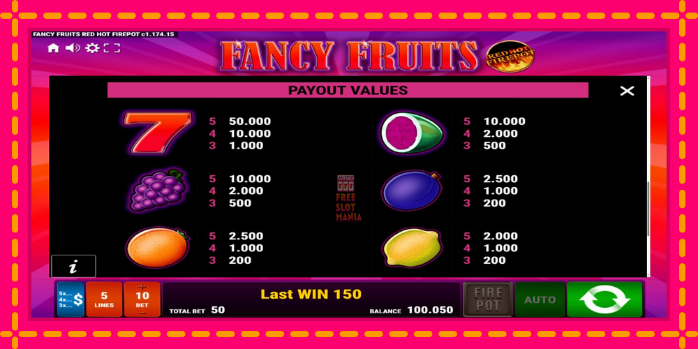 Automat Fancy Fruits Red Hot Firepot z jasną grafiką, zdjęcie 5