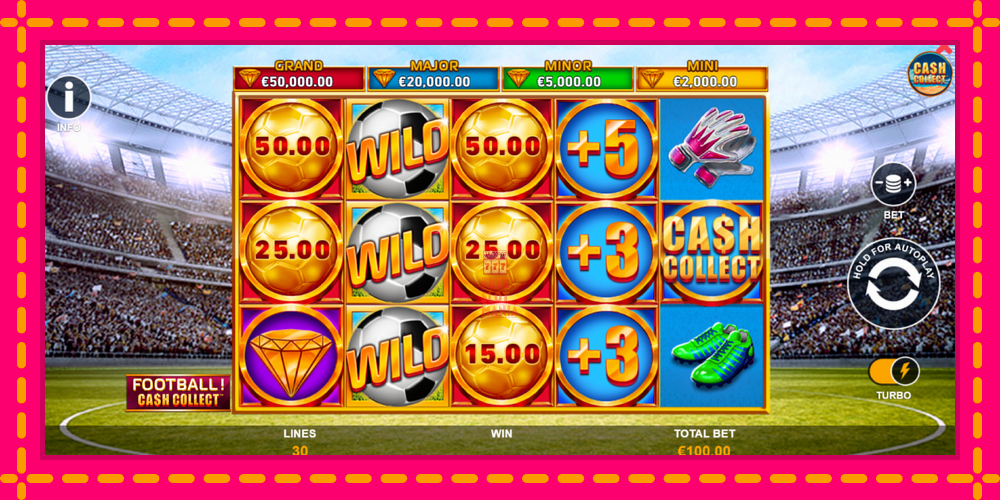 Automat Football Cash Collect PowerPlay Jackpot z jasną grafiką, zdjęcie 2