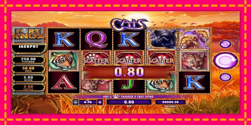 Automat Fort Knox Cats z jasną grafiką, zdjęcie 3