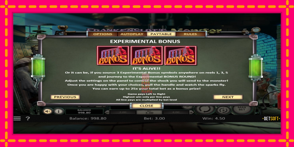 Automat Frankenslots Monster z jasną grafiką, zdjęcie 5