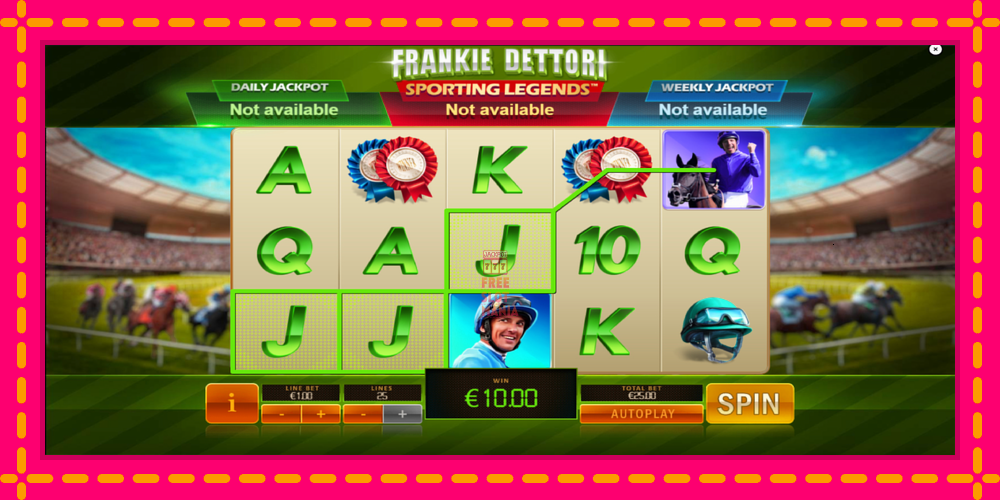 Automat Frankie Dettori Sporting Legends z jasną grafiką, zdjęcie 4