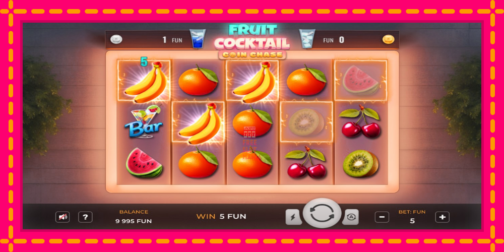 Automat Fruit Cocktail Coin Chase z jasną grafiką, zdjęcie 2