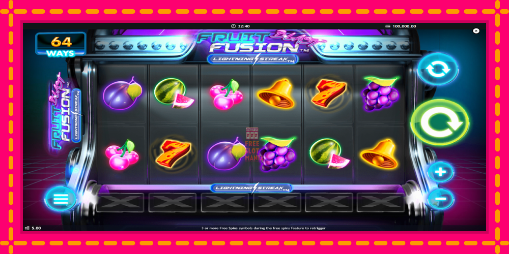 Automat Fruit Fusion Blast Lightning Reels z jasną grafiką, zdjęcie 2