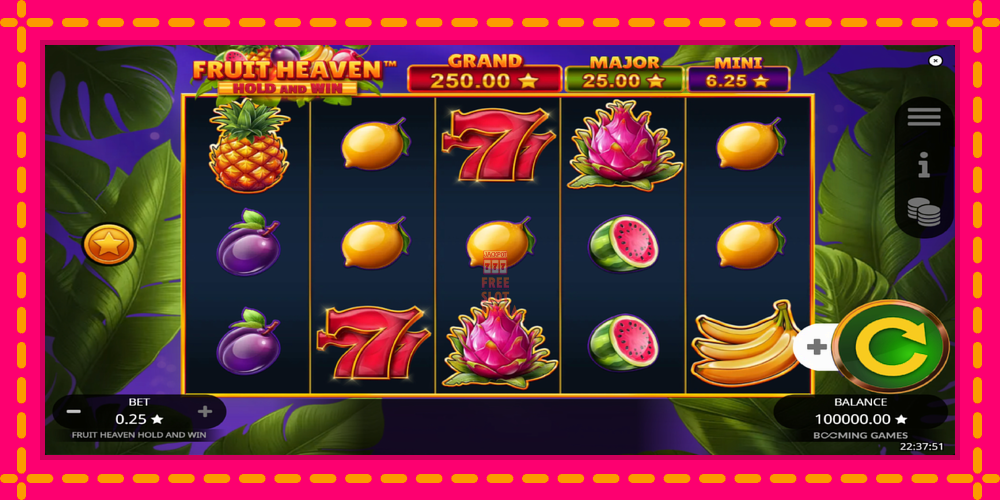 Automat Fruit Heaven Hold and Win z jasną grafiką, zdjęcie 2