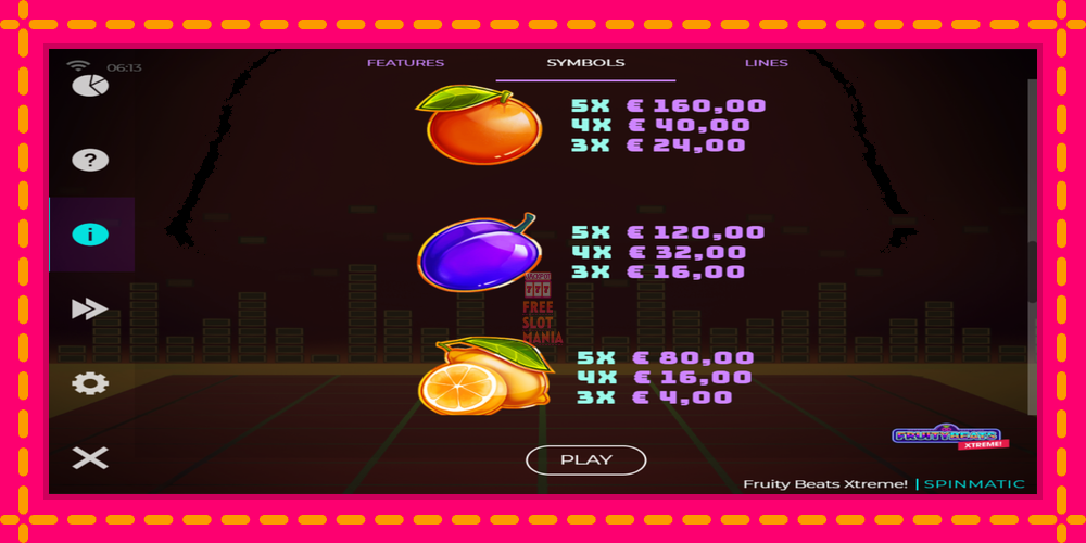 Automat Fruity Beats Xtreme z jasną grafiką, zdjęcie 5