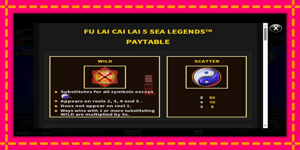 Automat Fu Lai Cai Lai 5 Sea Legends z jasną grafiką, zdjęcie 5