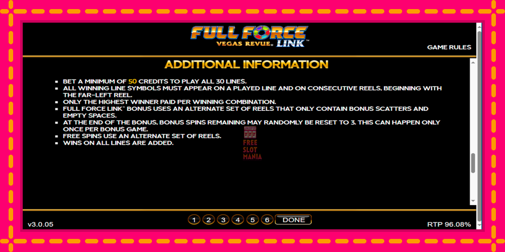 Automat Full Force Vegas Revue z jasną grafiką, zdjęcie 4