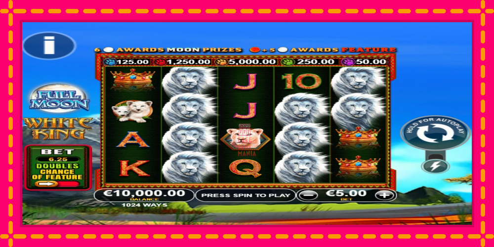 Automat Full Moon: White King PowerPlay Jackpot z jasną grafiką, zdjęcie 1