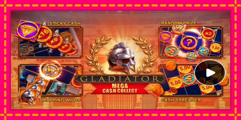 Automat Gladiator: Mega Cash Collect z jasną grafiką, zdjęcie 1