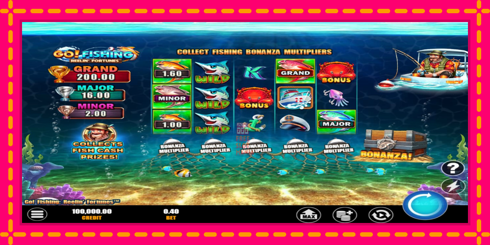 Automat Go! Fishing: Reelin Fortunes z jasną grafiką, zdjęcie 2