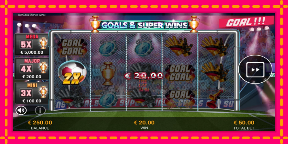 Automat Goals & Super Wins z jasną grafiką, zdjęcie 3