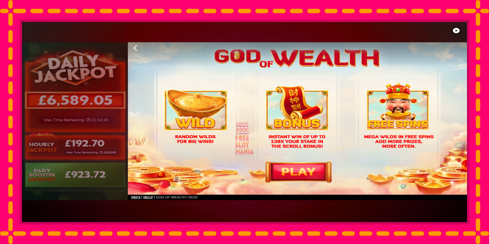 Automat God of Wealth z jasną grafiką, zdjęcie 1