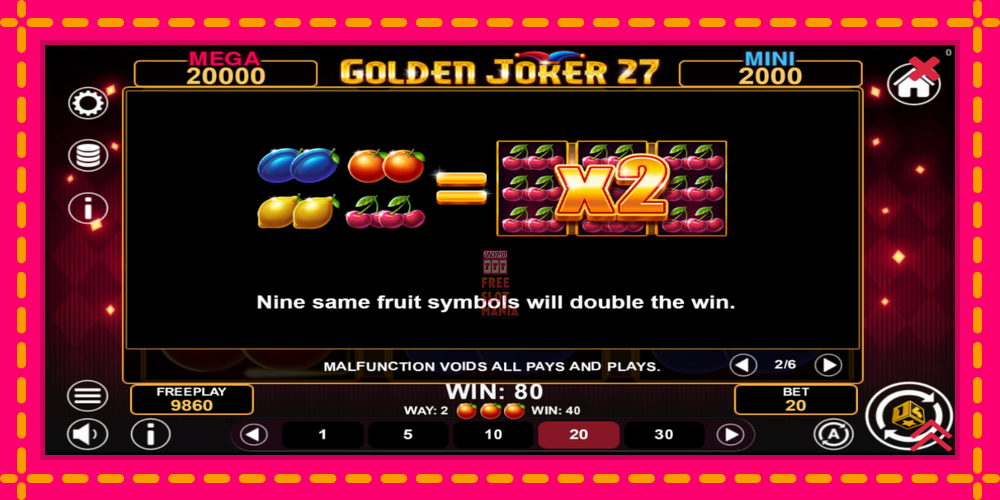 Automat Golden Joker 27 Hold & Win z jasną grafiką, zdjęcie 6