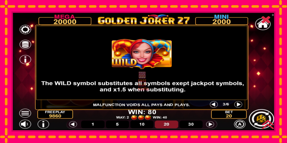 Automat Golden Joker 27 Hold & Win z jasną grafiką, zdjęcie 7