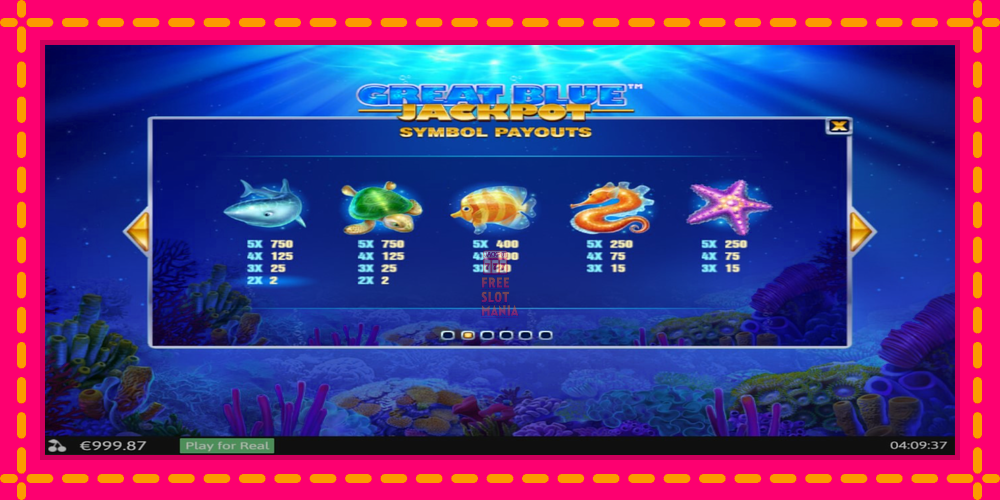 Automat Great Blue Jackpot z jasną grafiką, zdjęcie 5