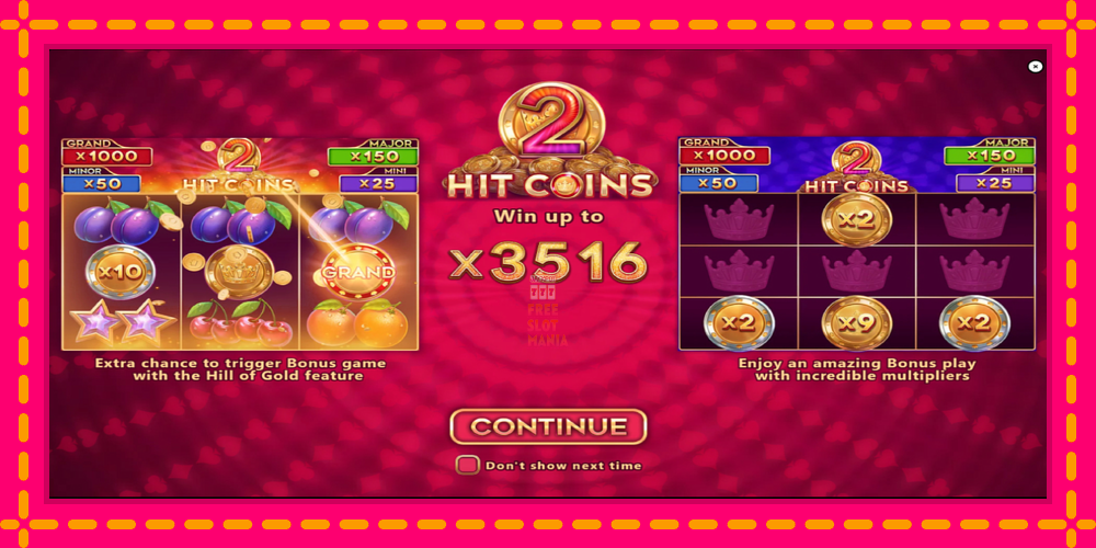 Automat Hit Coins 2 Hold and Spin z jasną grafiką, zdjęcie 1