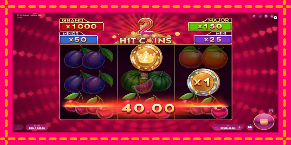 Automat Hit Coins 2 Hold and Spin z jasną grafiką, zdjęcie 3