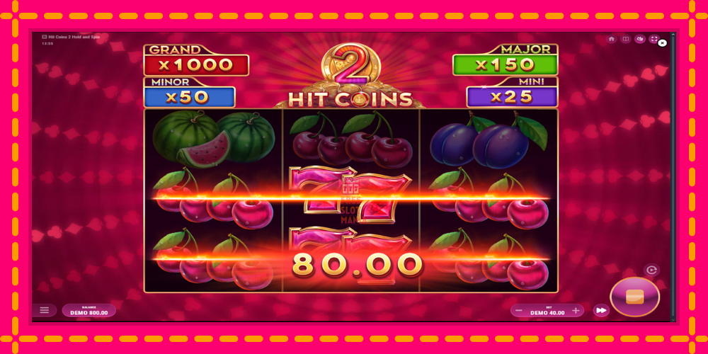 Automat Hit Coins 2 Hold and Spin z jasną grafiką, zdjęcie 4