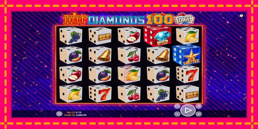 Automat Hot Diamonds 100 Dice z jasną grafiką, zdjęcie 1