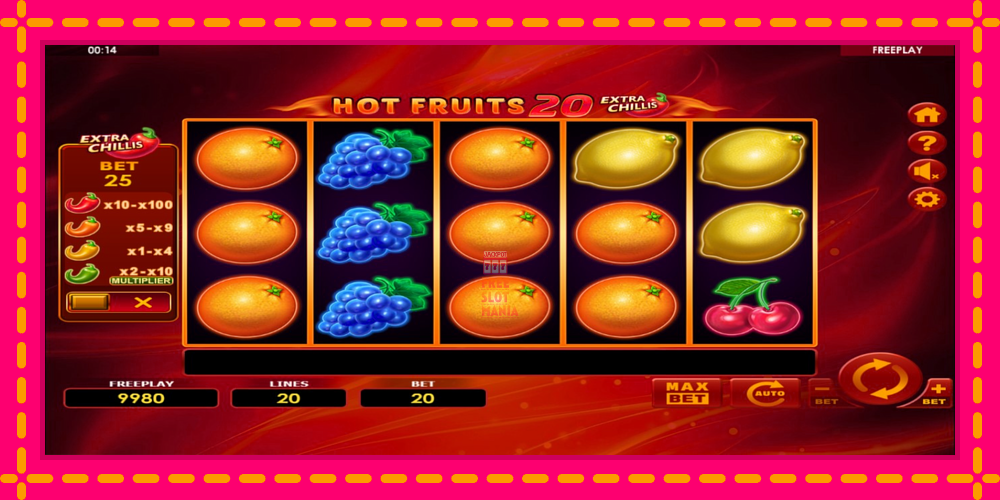 Automat Hot Fruits 20 Extra Chillis z jasną grafiką, zdjęcie 2