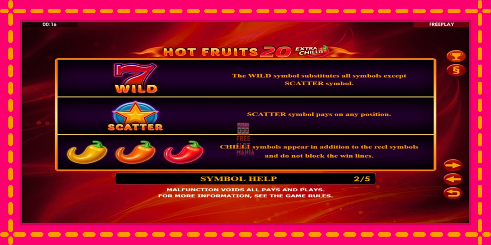 Automat Hot Fruits 20 Extra Chillis z jasną grafiką, zdjęcie 5