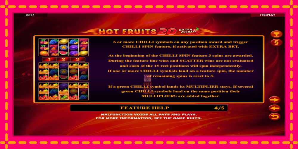 Automat Hot Fruits 20 Extra Chillis z jasną grafiką, zdjęcie 6