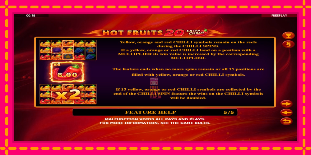 Automat Hot Fruits 20 Extra Chillis z jasną grafiką, zdjęcie 7