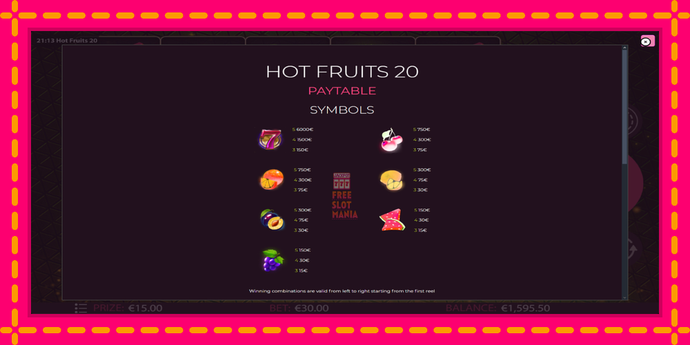 Automat Hot Fruits 20 z jasną grafiką, zdjęcie 5