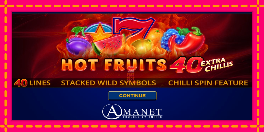 Automat Hot Fruits 40 Extra Chillis z jasną grafiką, zdjęcie 1