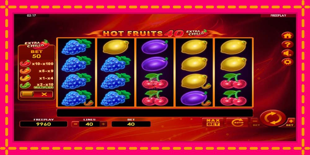 Automat Hot Fruits 40 Extra Chillis z jasną grafiką, zdjęcie 2