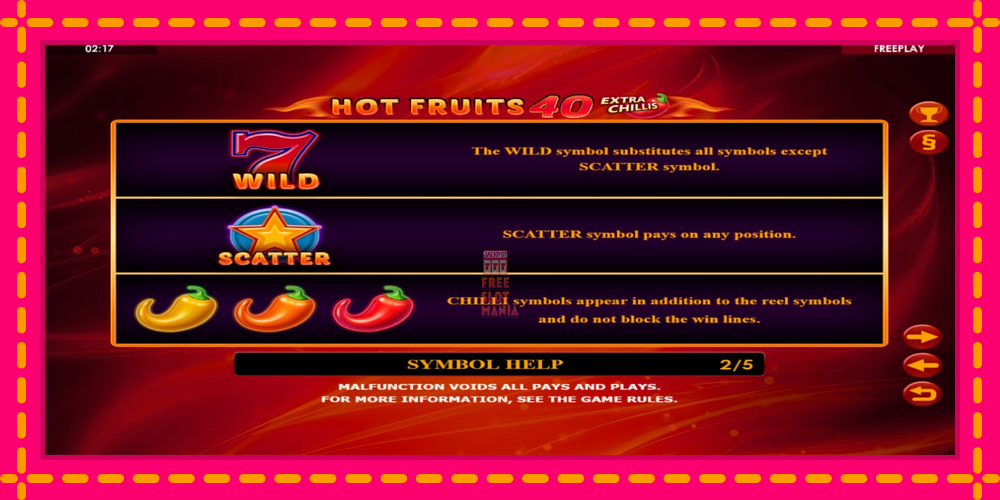 Automat Hot Fruits 40 Extra Chillis z jasną grafiką, zdjęcie 5