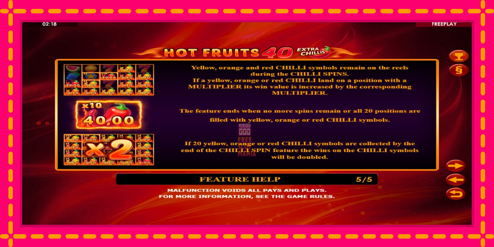 Automat Hot Fruits 40 Extra Chillis z jasną grafiką, zdjęcie 6