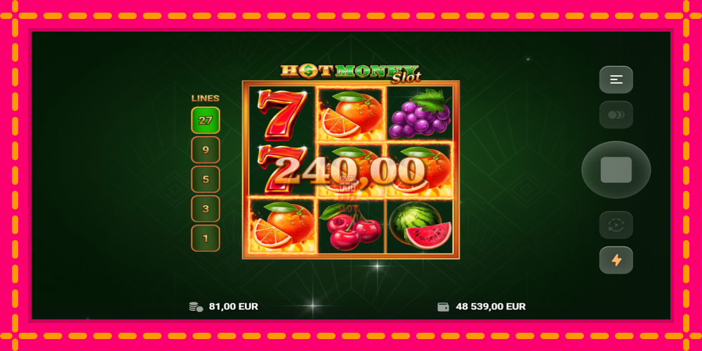 Automat Hot Money Slot z jasną grafiką, zdjęcie 3