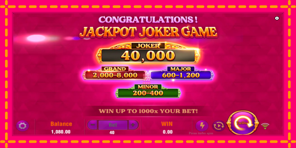 Automat Jackpot Joker z jasną grafiką, zdjęcie 4