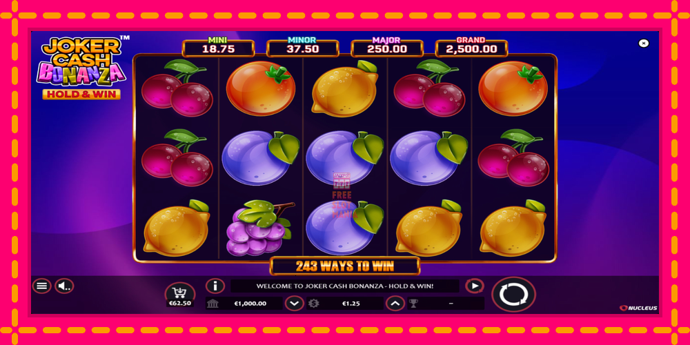 Automat Joker Cash Bonanza - Hold & Win z jasną grafiką, zdjęcie 1