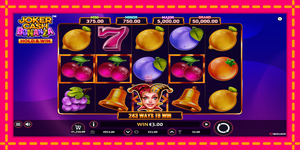 Automat Joker Cash Bonanza - Hold & Win z jasną grafiką, zdjęcie 2