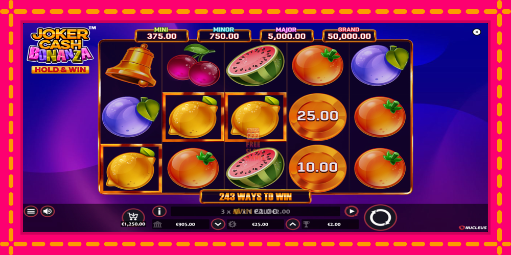 Automat Joker Cash Bonanza - Hold & Win z jasną grafiką, zdjęcie 3