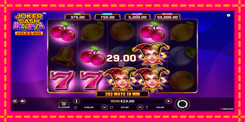 Automat Joker Cash Bonanza - Hold & Win z jasną grafiką, zdjęcie 4