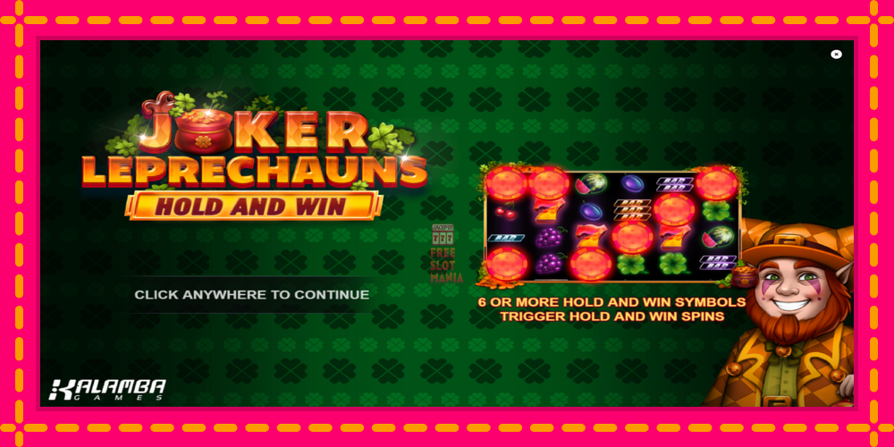 Automat Joker Leprechauns Hold and Win z jasną grafiką, zdjęcie 1