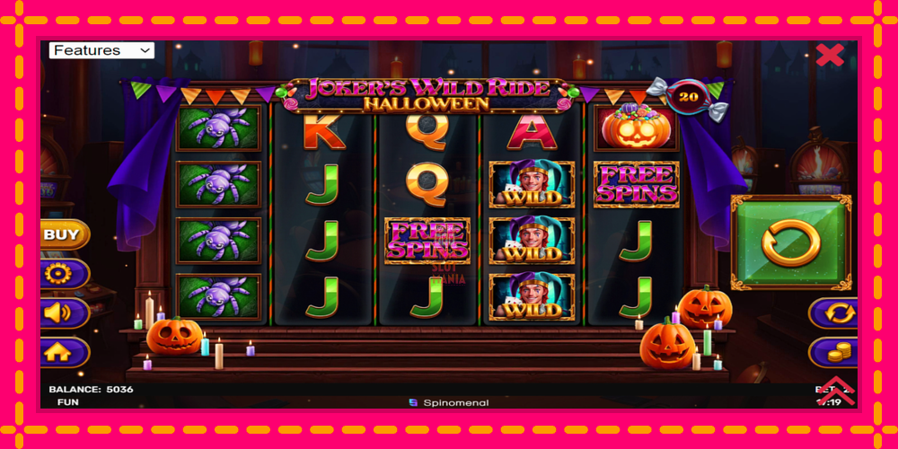 Automat Jokers Wild Ride Halloween z jasną grafiką, zdjęcie 2