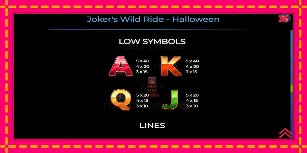 Automat Jokers Wild Ride Halloween z jasną grafiką, zdjęcie 6