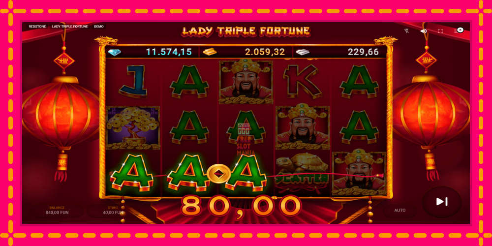 Automat Lady Triple Fortune z jasną grafiką, zdjęcie 3