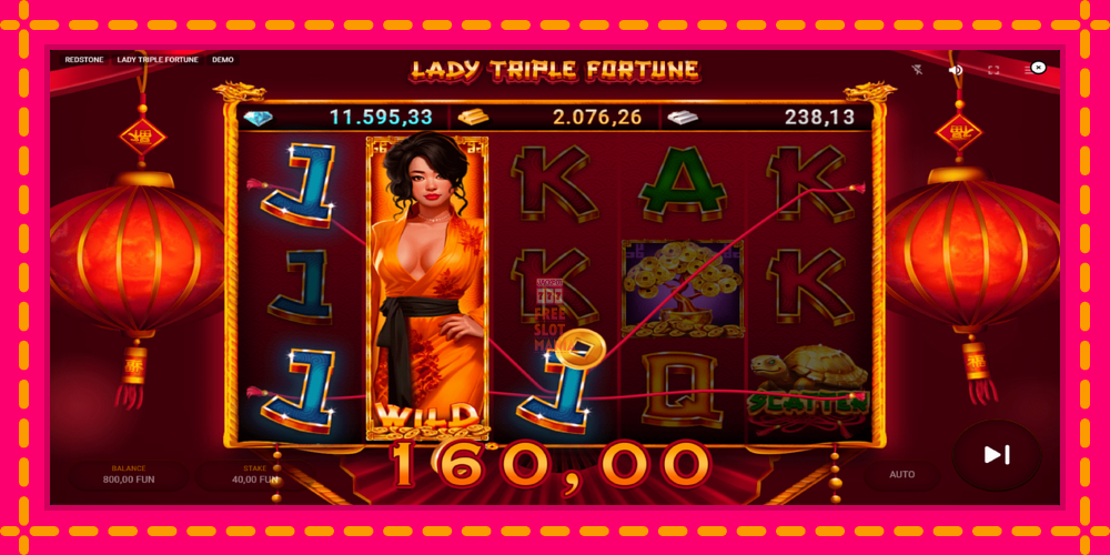 Automat Lady Triple Fortune z jasną grafiką, zdjęcie 4