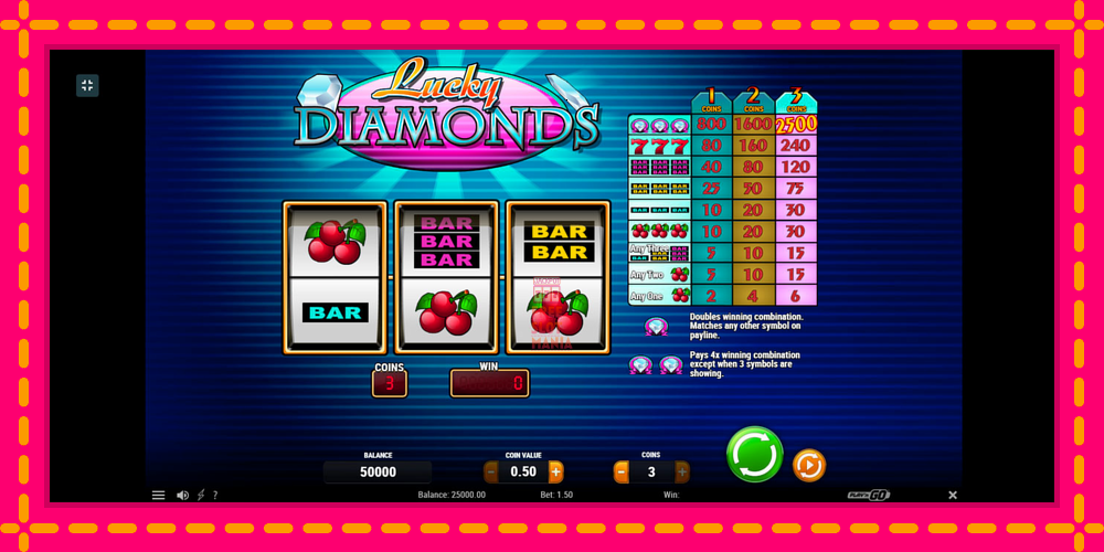 Automat Lucky Diamonds z jasną grafiką, zdjęcie 1