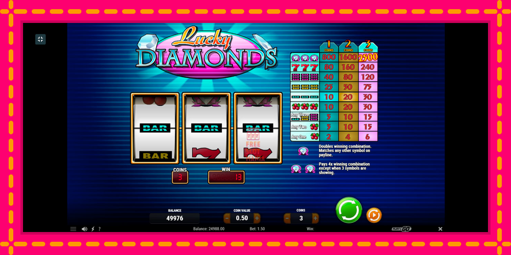 Automat Lucky Diamonds z jasną grafiką, zdjęcie 2