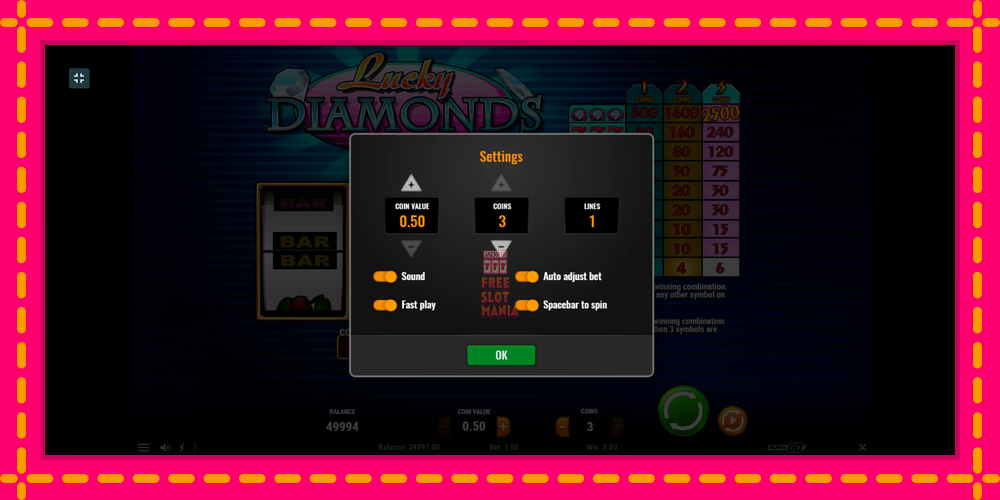 Automat Lucky Diamonds z jasną grafiką, zdjęcie 4