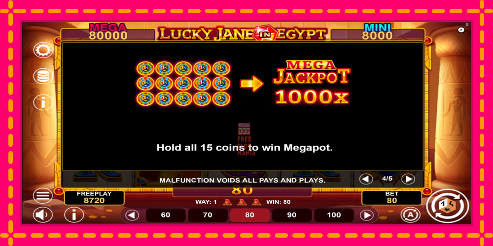 Automat Lucky Jane in Egypt Hold & Win z jasną grafiką, zdjęcie 7