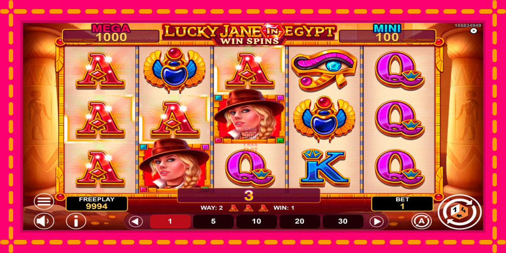 Automat Lucky Jane in Egypt Win Spins z jasną grafiką, zdjęcie 2