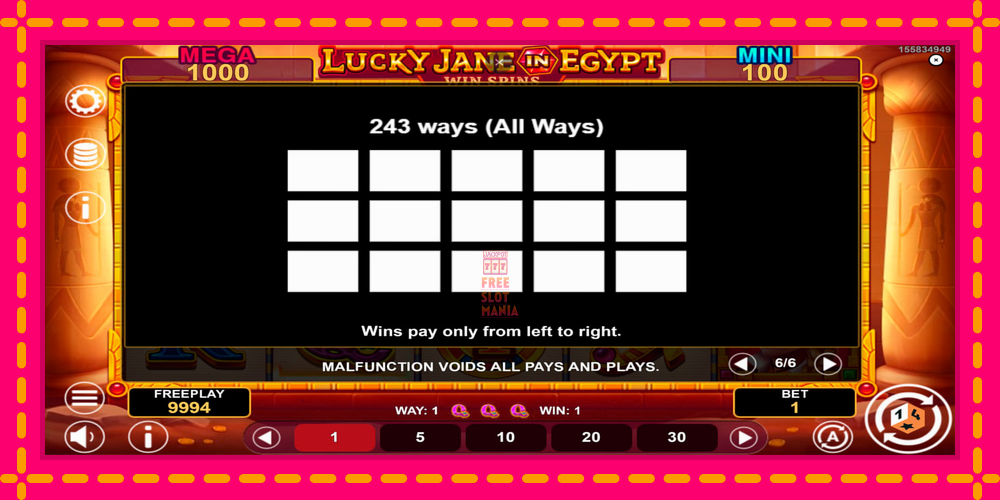 Automat Lucky Jane in Egypt Win Spins z jasną grafiką, zdjęcie 7